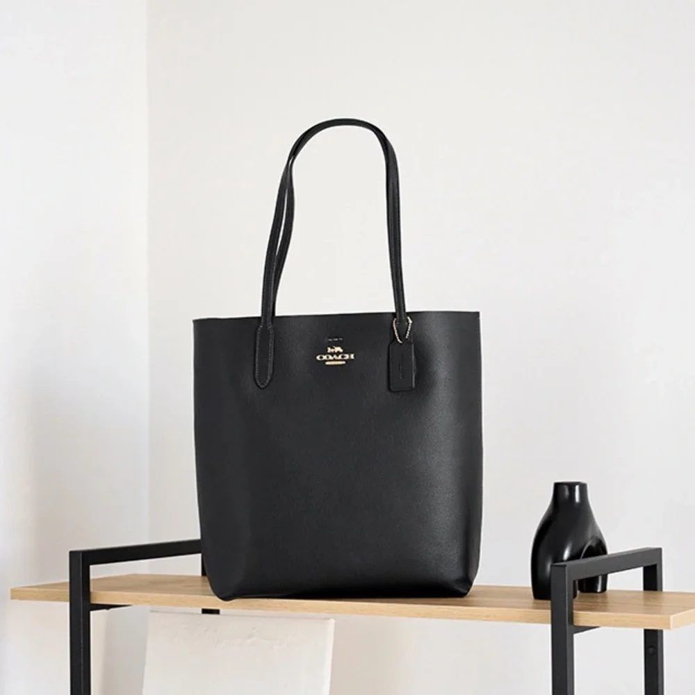 Coach Thea Leather Large Shoulder Tote Black - Picture 6 of 10